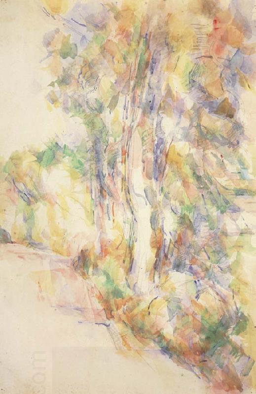 Paul Cezanne Road with trees on a slope China oil painting art